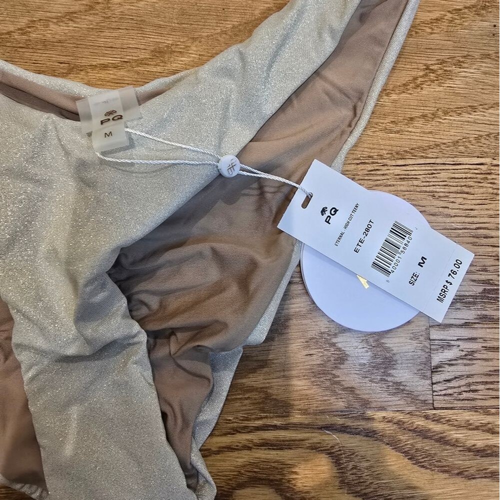 NWT Pily Q Swim High Cut Full Bottoms Eternal Bikini Sz M - Picture 3 of 5